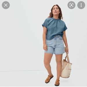 Everlane Linen Drape Top, Aegean